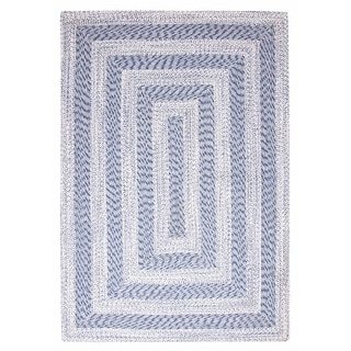 ECARPETGALLERY Braid weave Sienna Blue Wool Rug - 5'3 x 7'6