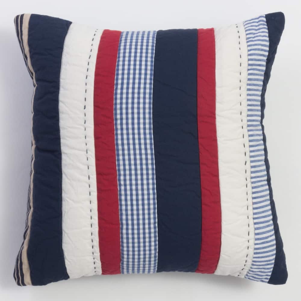 Romi Multicolor Cotton Striped Throw Pillow
