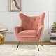 preview thumbnail 26 of 107, Eusebio Tufted Velvet Accent Chair with Wingback, Arms, and Metal Gold Legs for Living Room or Bedroom by HULALA HOME PINK