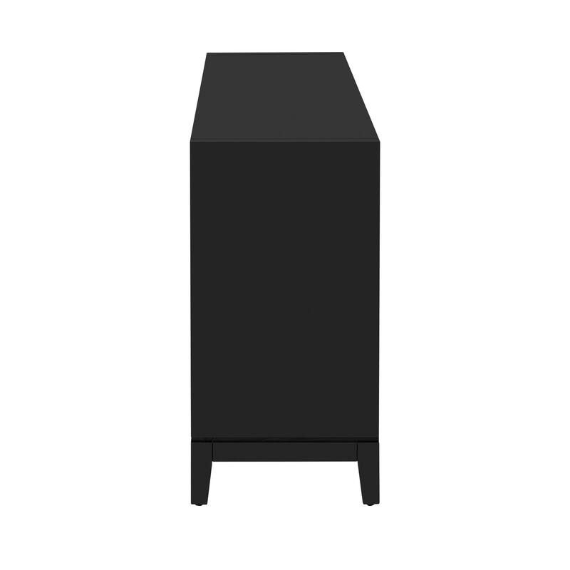Vertical Line Design Storage Cabinet Sideboard with Adjustable Shelves, Buffet Cabinet Entrance Cabinet TV Console Table