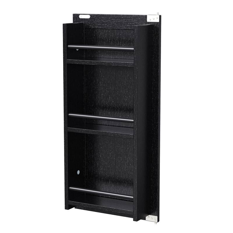 43.3'' Kitchen Island with Extendable Dining Table, Power Outlet, Spice Rack and 3 Drawers - 43.3'' x 17.7'' x 35''