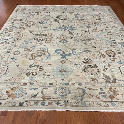 HERAT ORIENTAL Handmade Vegetable Dye Oushak Wool Rug - 9'5" x 11'5"
