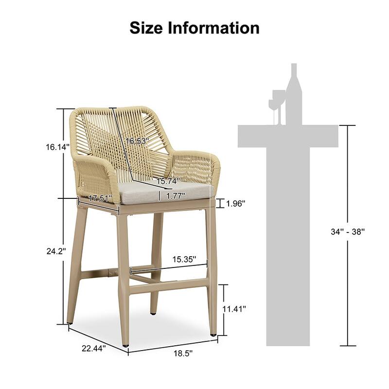 PURPLE LEAF 2 Set of Modern Bar Stool with Backrest and Arm,Upholstered Chair and Aluminum Legs