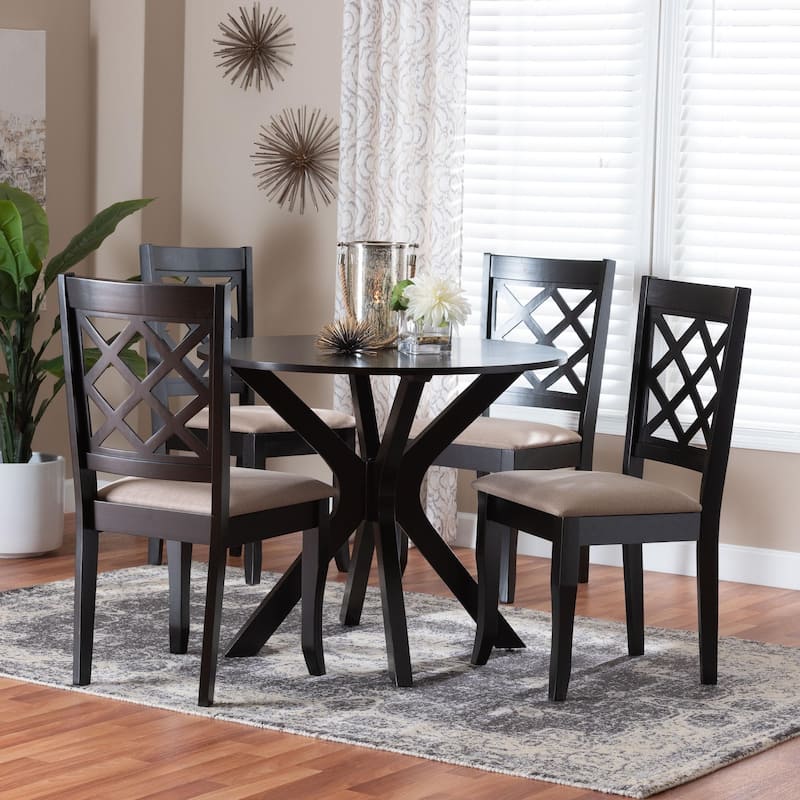 Jana Modern Fabric and Wood 5-Piece Dining Set