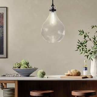 Kichler Lighting Laria 14 Inch 1 Light Pendant with Clear Glass in Black