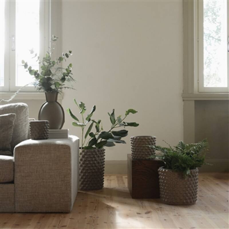 Round Ceramic Flower Pot - 6" - Gray