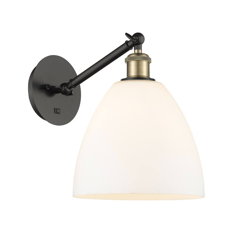 Innovations Lighting Endless Possibilities Ballston - Bristol - 1 Light 9" Adjustable Sconce - Arm Adjusts Up and Down - Black Antique Brass/Matte White