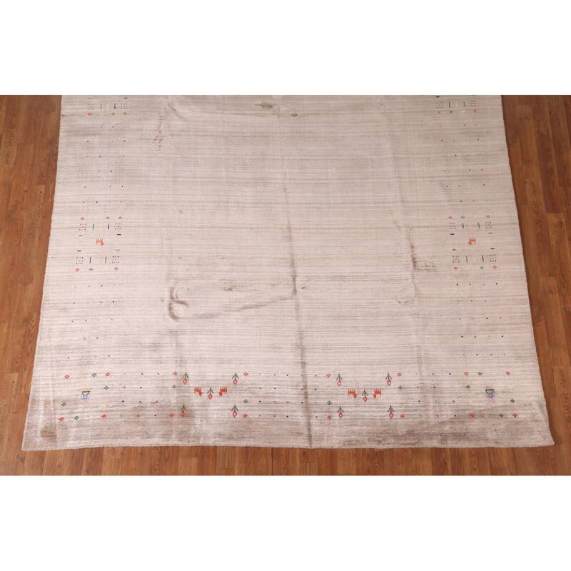 Gabbeh Oriental Area Rug Handmade Tribal Bedroom Silk Carpet - 7'9"x 9'7"