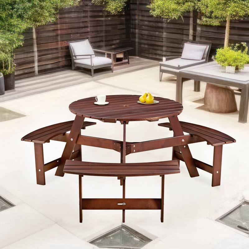 Outside Picnic Table Set with Benches for Garden,Backyard,Porch,Patio