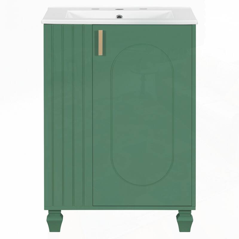 24" Bathroom Vanity with Sink, Bathroom Cabinet with Door Shelf