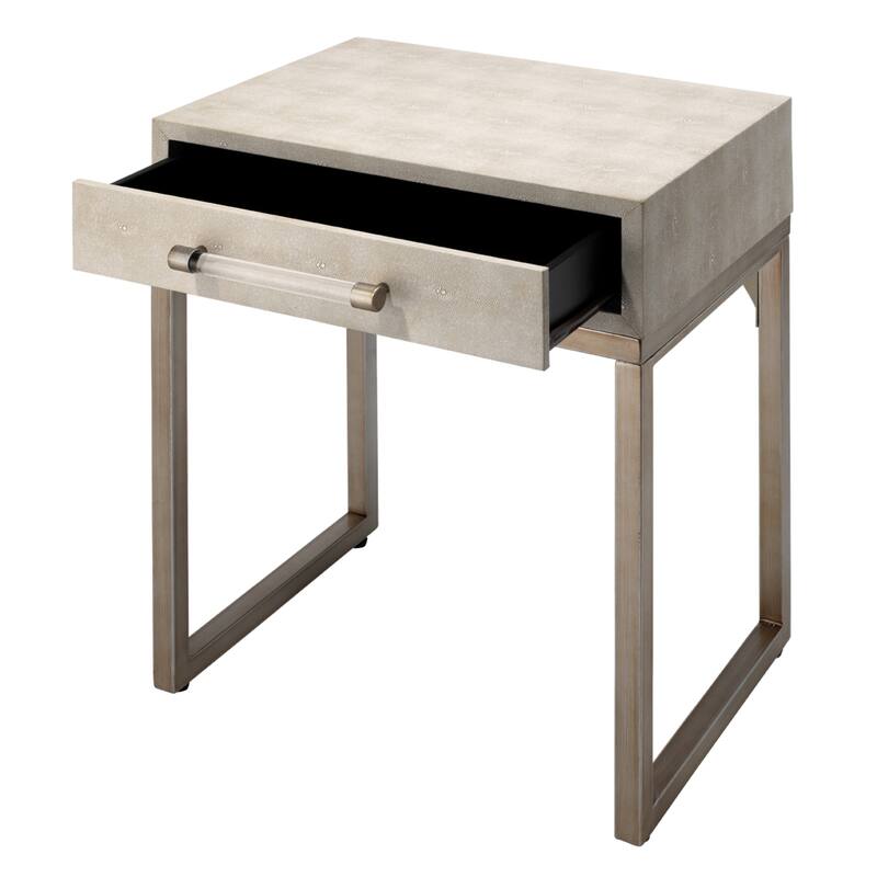 Alden Décor Brayden Faux Shagreen Side Table