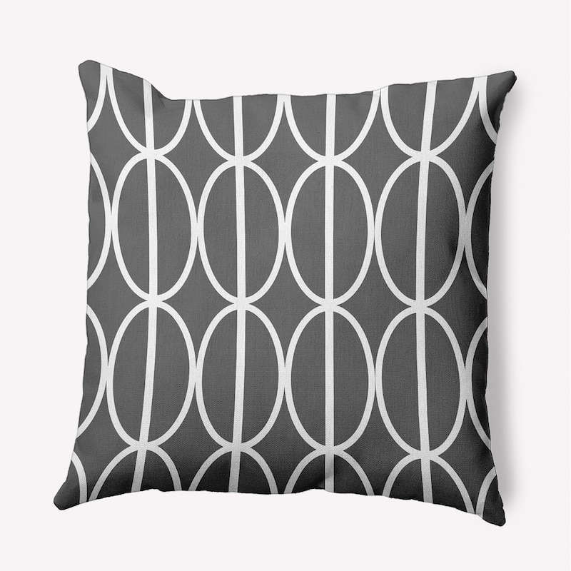 Ovals Go 'Round Decorative Throw Pillow - 18" x 18" - Steel Gray