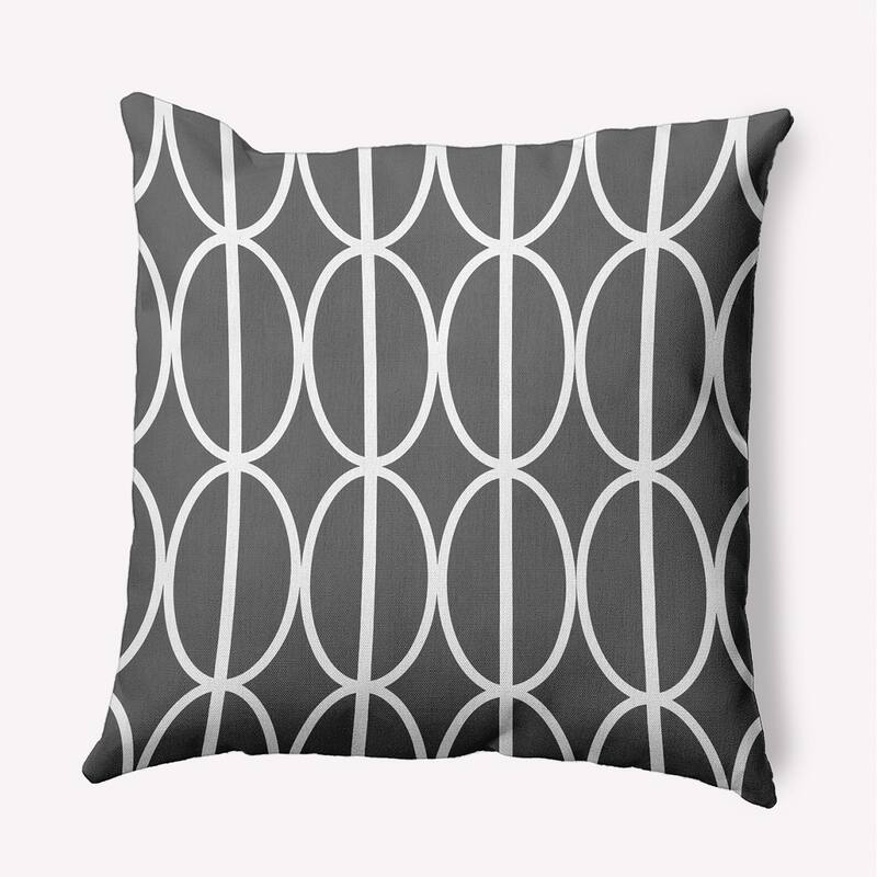 Ovals Go 'Round Indoor/Outdoor Throw Pillow - Steel Gray - 18" x 18"