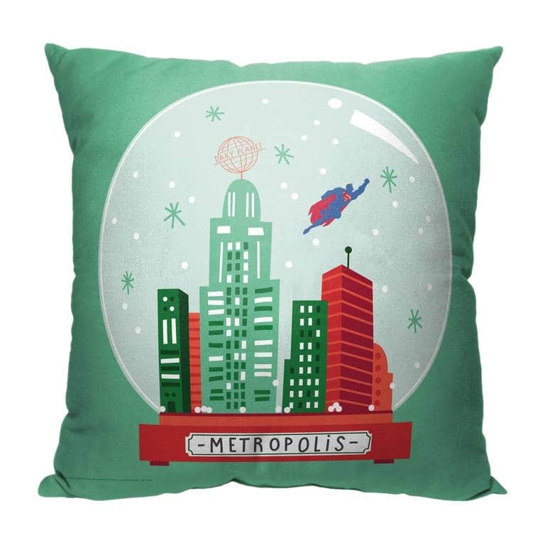 Warner Brothers DC Justice League Metropolis Globe 18 Inch Throw Pillow