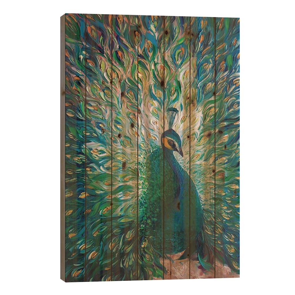 Peacock XXXII Print On Wood by Willson Lau - Multi-Color