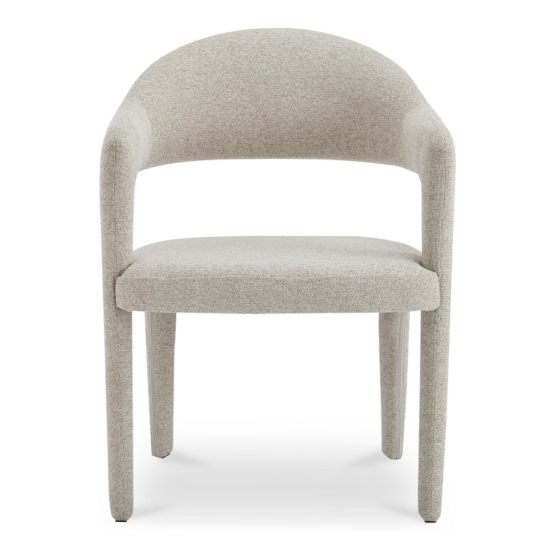 NADAAL STUDIOS Bryn, Upholstered Dining Chair With Open Barrel Back - 23.6"W x22.6"D x31.9"H - Beige