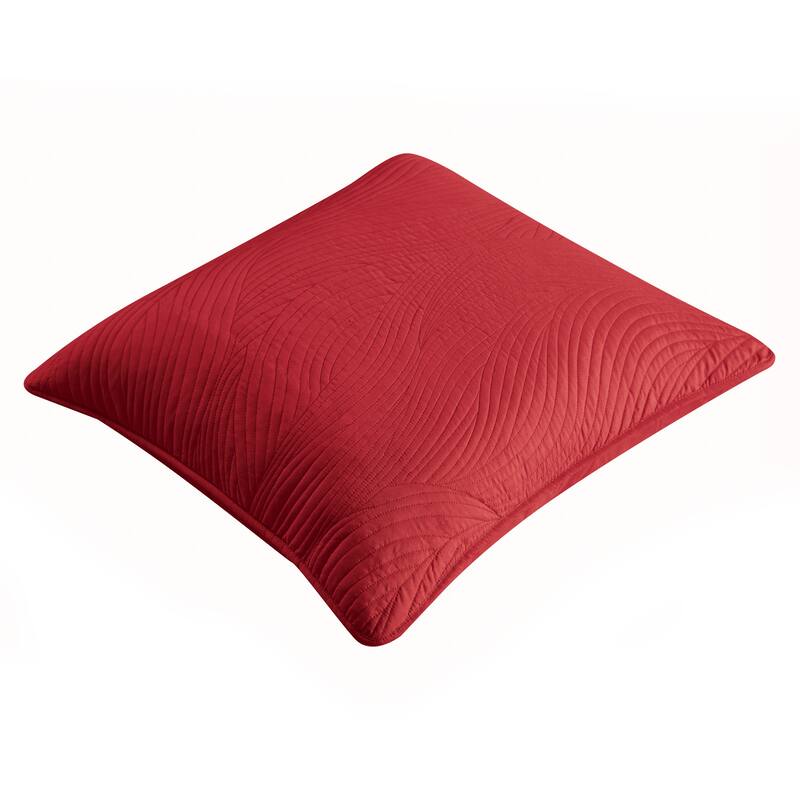 Brielle Stream Embroidered Euro Sham Cover