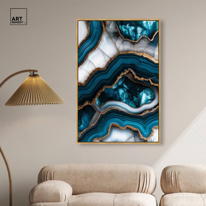 Teal Tectonic III Canvas by Art Remedy