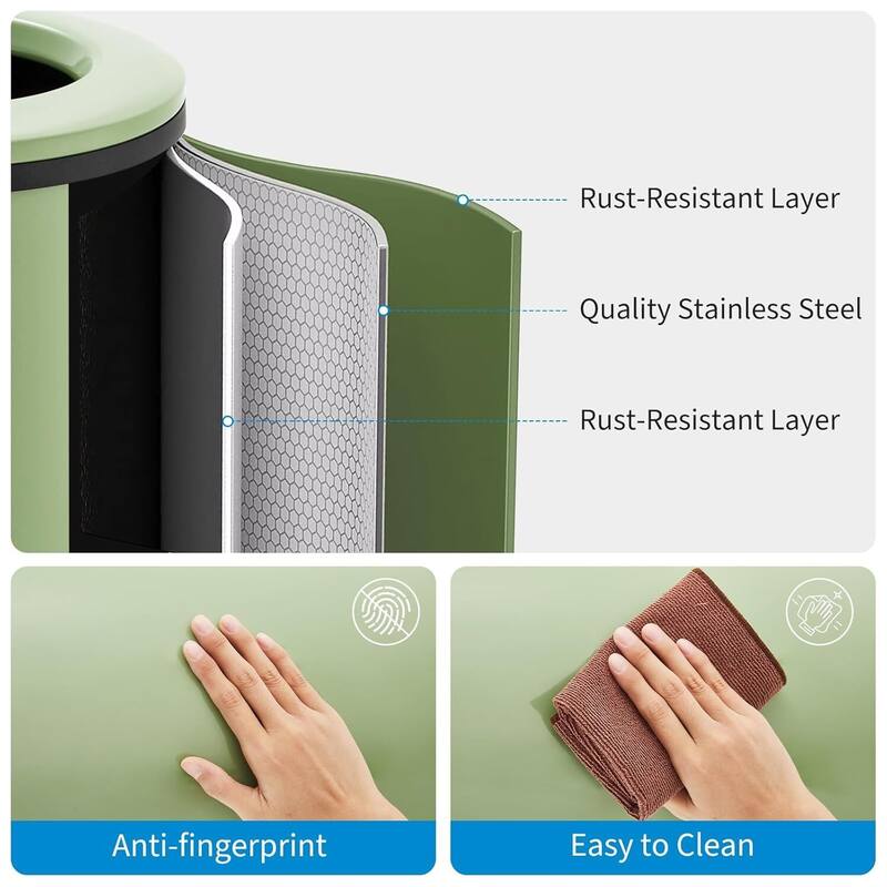 10.6 Gal Kitchen Trash Can, Garbage Can with Open Top for Home Bathroom Office