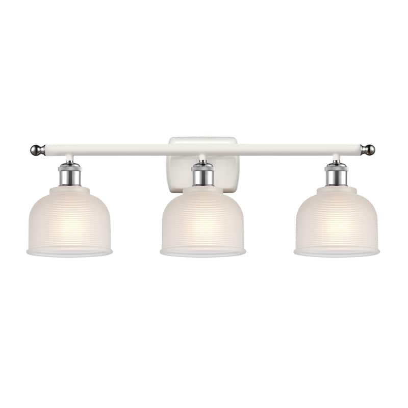 Innovations Lighting Dayton 3 Light 26" Wide Bathroom Vanity Light - White and Polished Chrome