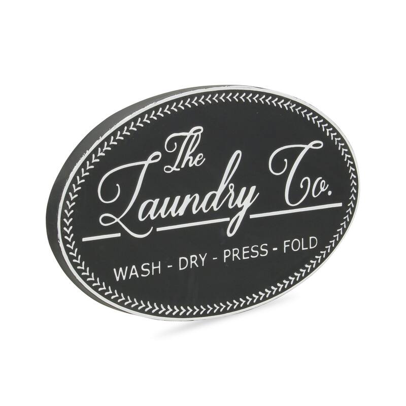 Calix Black Metal Laundry Co Wall Sign