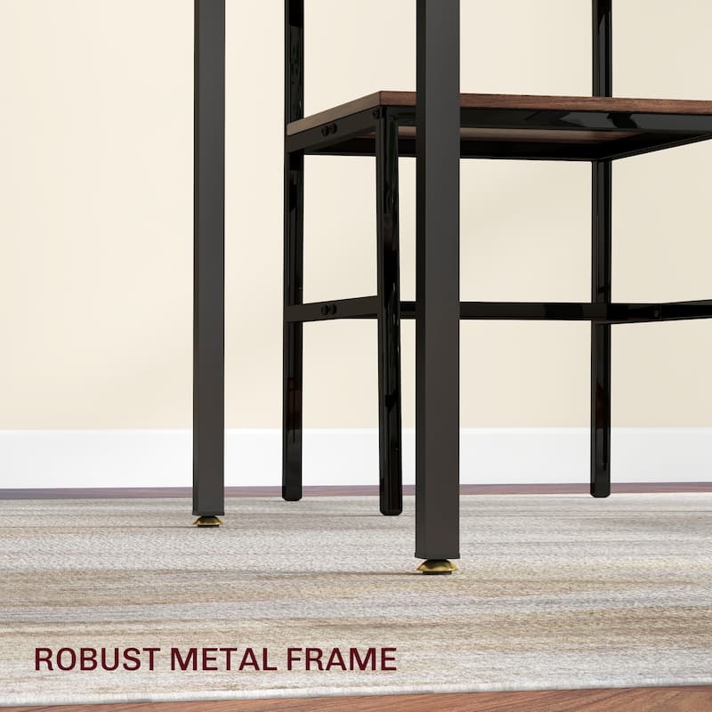 Drop Leaf Dining Table Foldable MDF Top Metal Frame Seats 2 to 4 Compact Space Saving