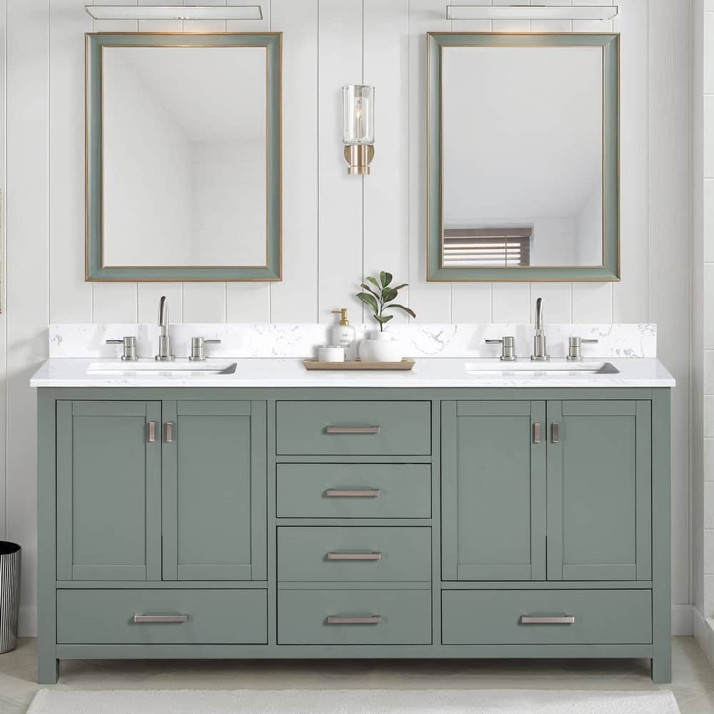 Avanity Modero 72 in. Double Sink Bathroom Vanity with Engineered Stone Top - 73"W x 22"D x 35"H