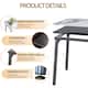 Minimalist Dining Table with Rectangular Sintered Stone and Tempered Glass Tabletop, Big Robust Aluminum Legs