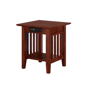 Charger Walnut Wood End Table
