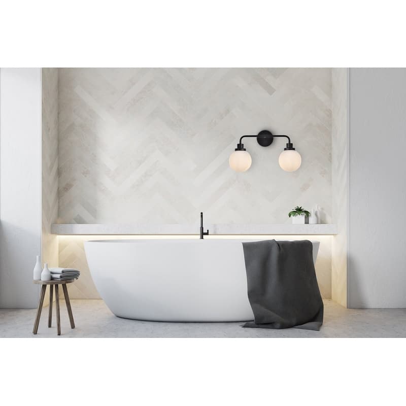 Hudson 2-light Bath Sconce with Frosted Shade