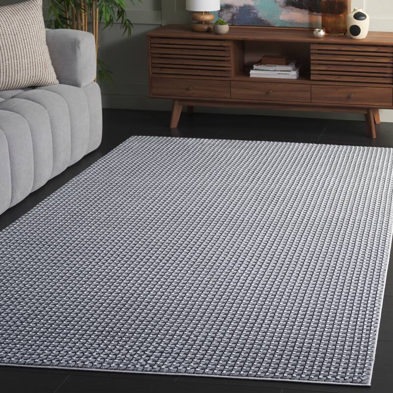 SAFAVIEH Slate Karyne Rug - Grey/Ivory Black - 4' x 6'