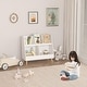 preview thumbnail 4 of 7, Kids Bookshelf and Toy Organizer, 5 Cubbies Wooden Open Bookcase, 2-Tier Baby Storage Display Organizer with Legs, White 