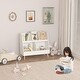preview thumbnail 10 of 16, Kids Bookshelf and Toy Organizer, 5 Cubbies Wooden Open Bookcase - White