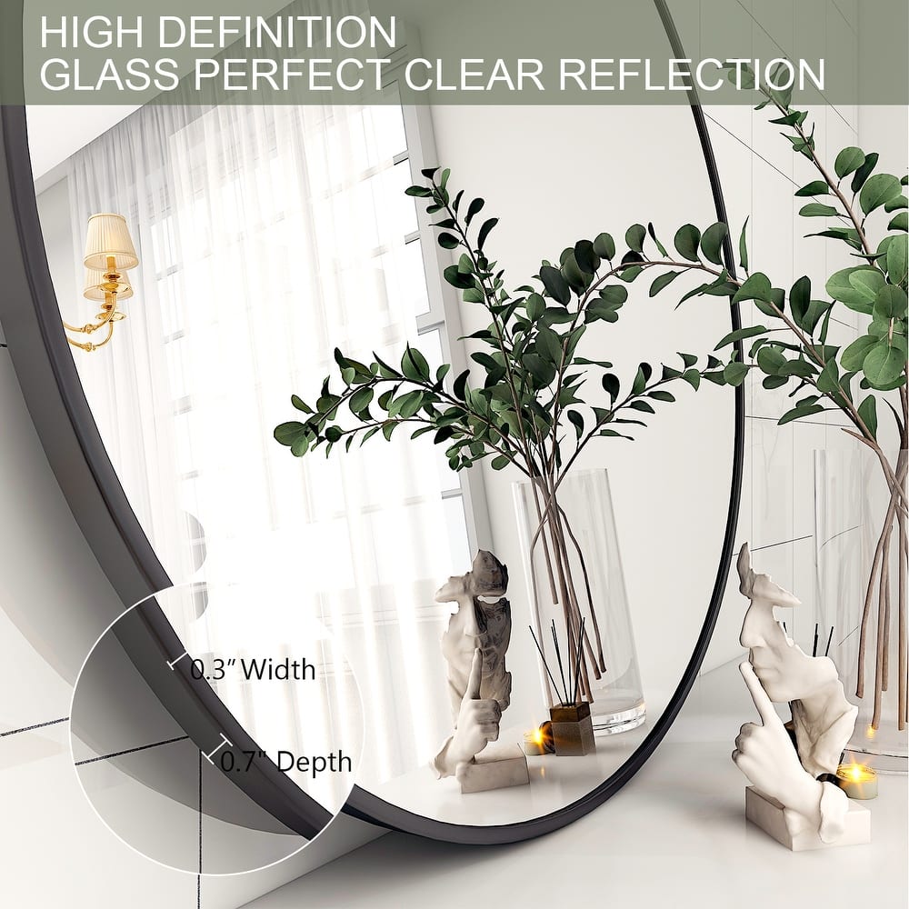 Round Wall Mirror Bathroom Metal Frame Vanity Mirror