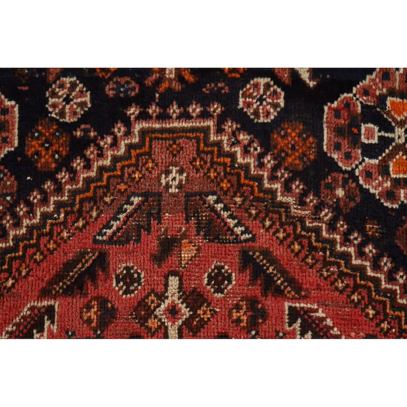 Tribal Shiraz Persian Vintage Area Rug Handmade Wool Carpet - 3'7"x 5'6"