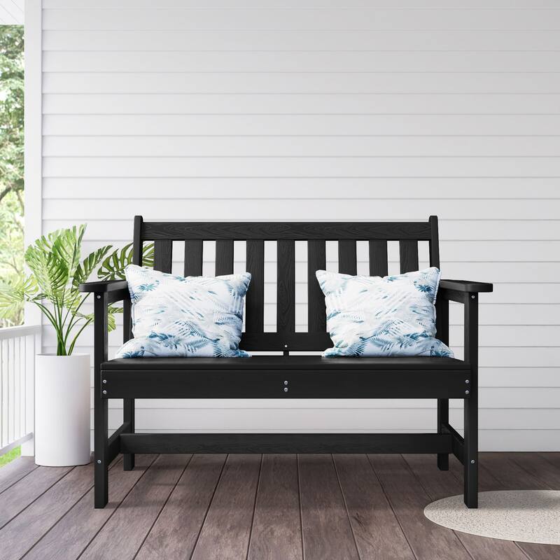 Outdoor 2-Person Garden Bench 42.92-in W x 35.83-in H