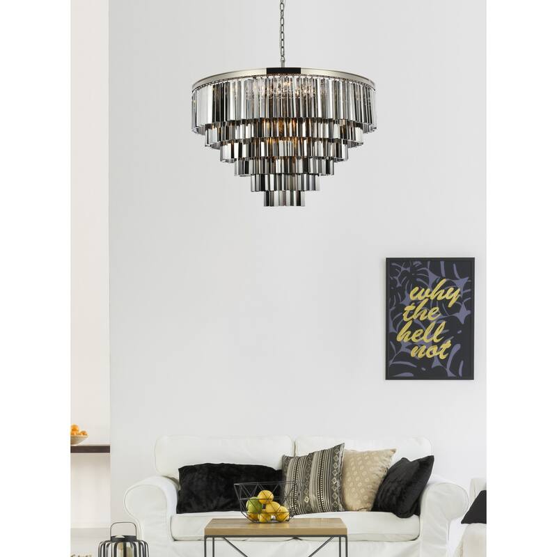 Elegant Lighting 1201D44-SS/RC Sydney 33 Light 44" Wide Crystal