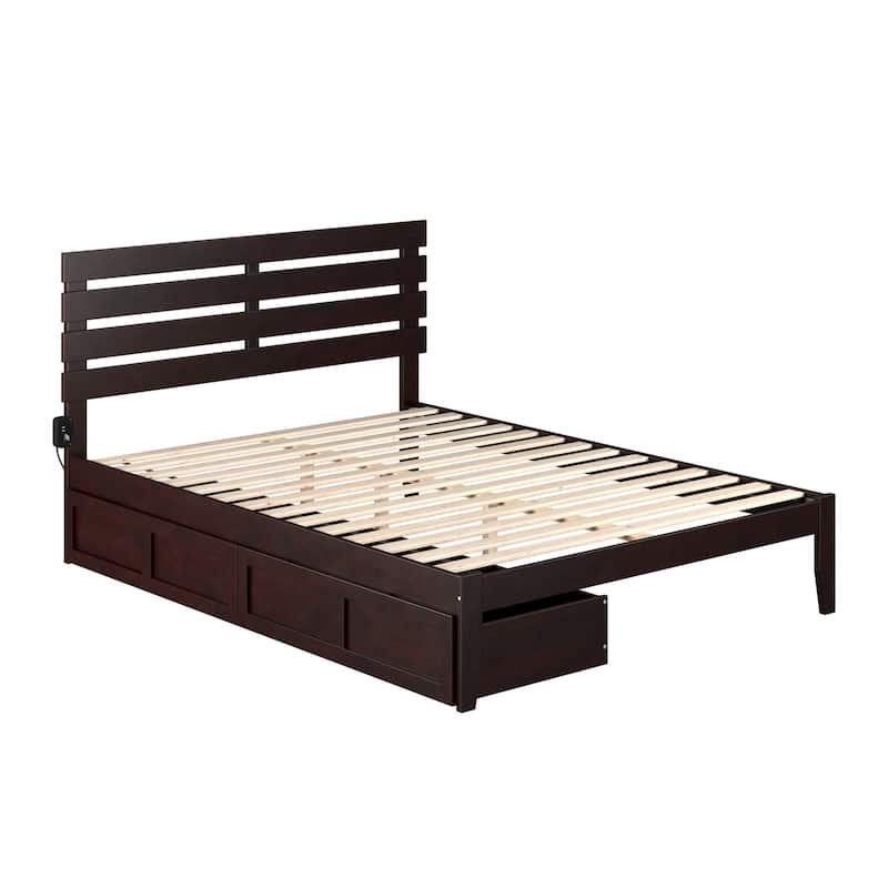 Espresso Bed with Drawers - Modern Bedroom Furniture, Storage Bed, Platform Bed