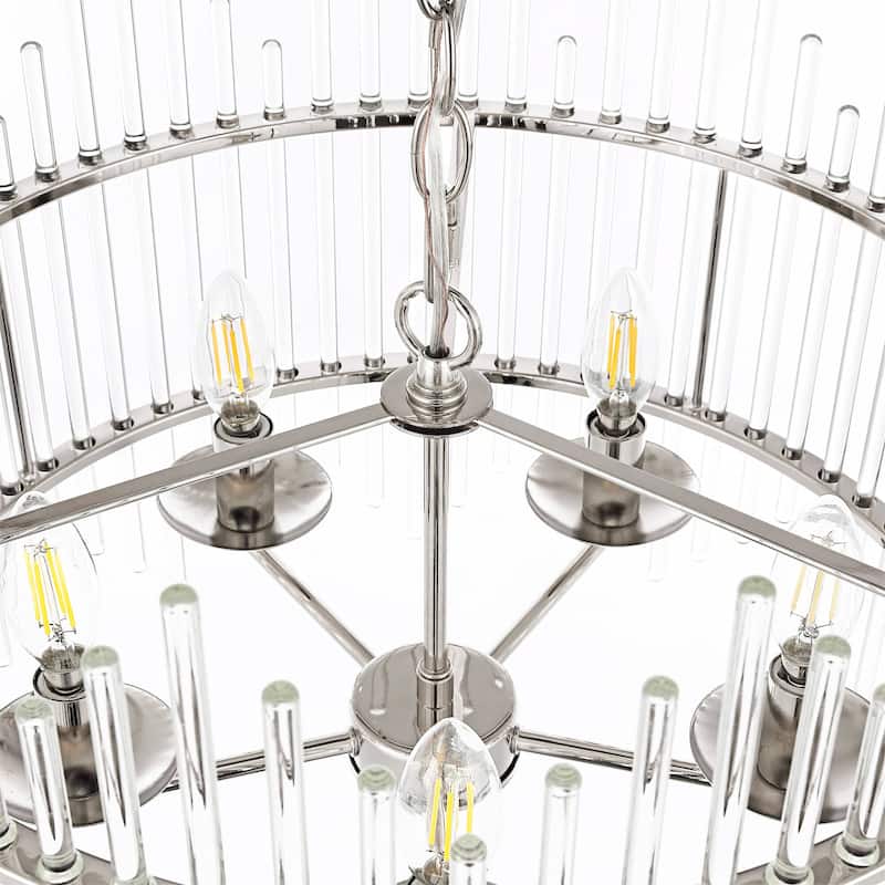 Mordern Glass Rod Chandelier With 5 Light