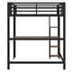 preview thumbnail 11 of 12, Industrial Full Size Metal Loft Kids Bed with Guardrail,Desk,Shelves