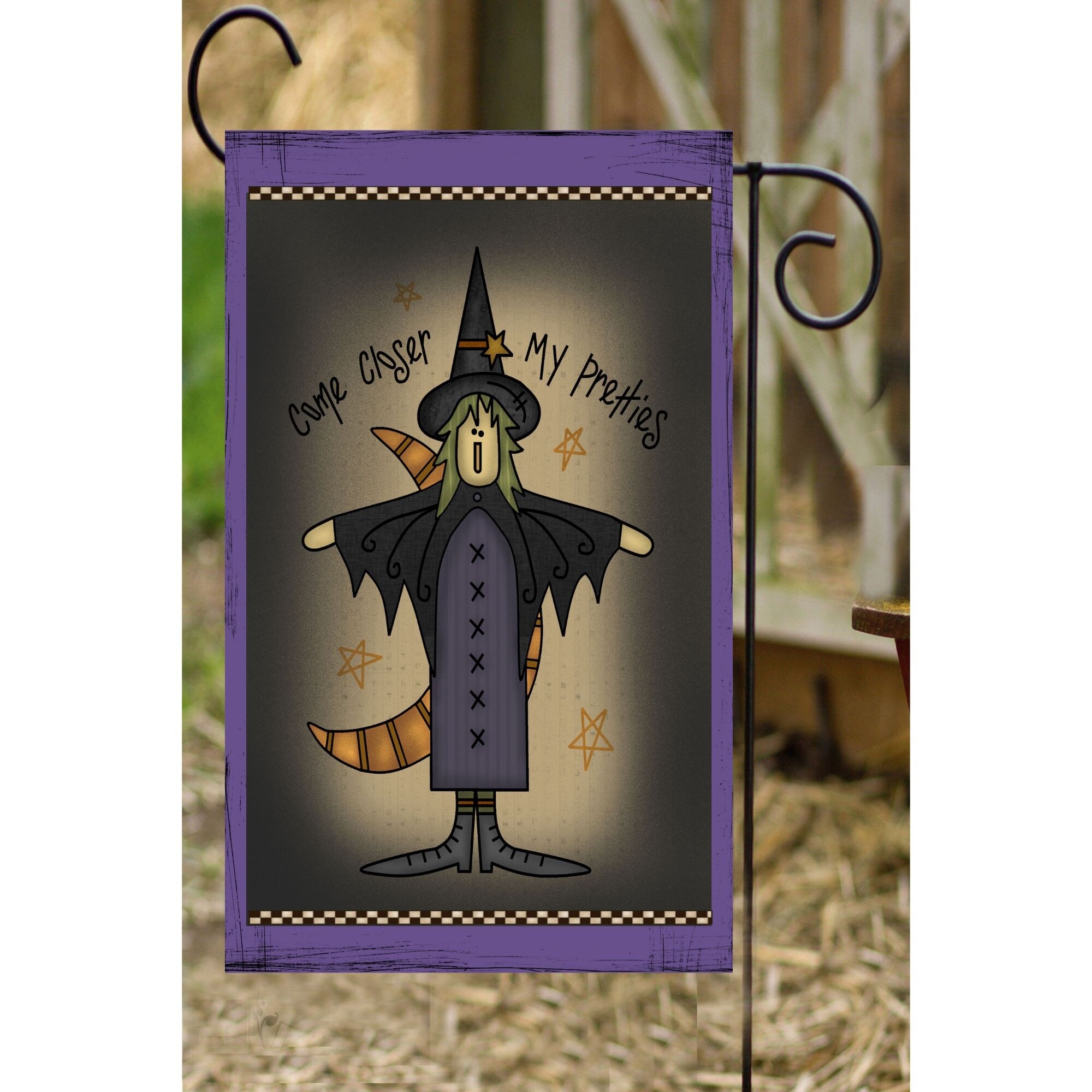 Shop Purple And Black Come Closer My Pretties Witch Rectangular Garden Flag 18 X 12 On Sale Overstock 32211284