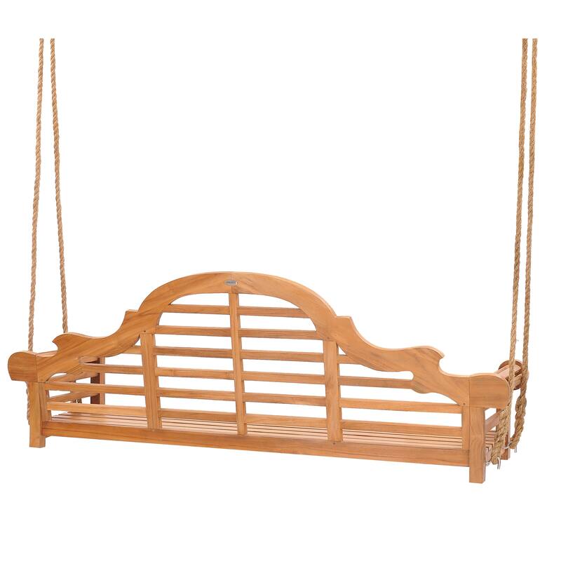 Chic Teak Lutyens Teak Wood Triple Outdoor Porch Swing, 78 inch
