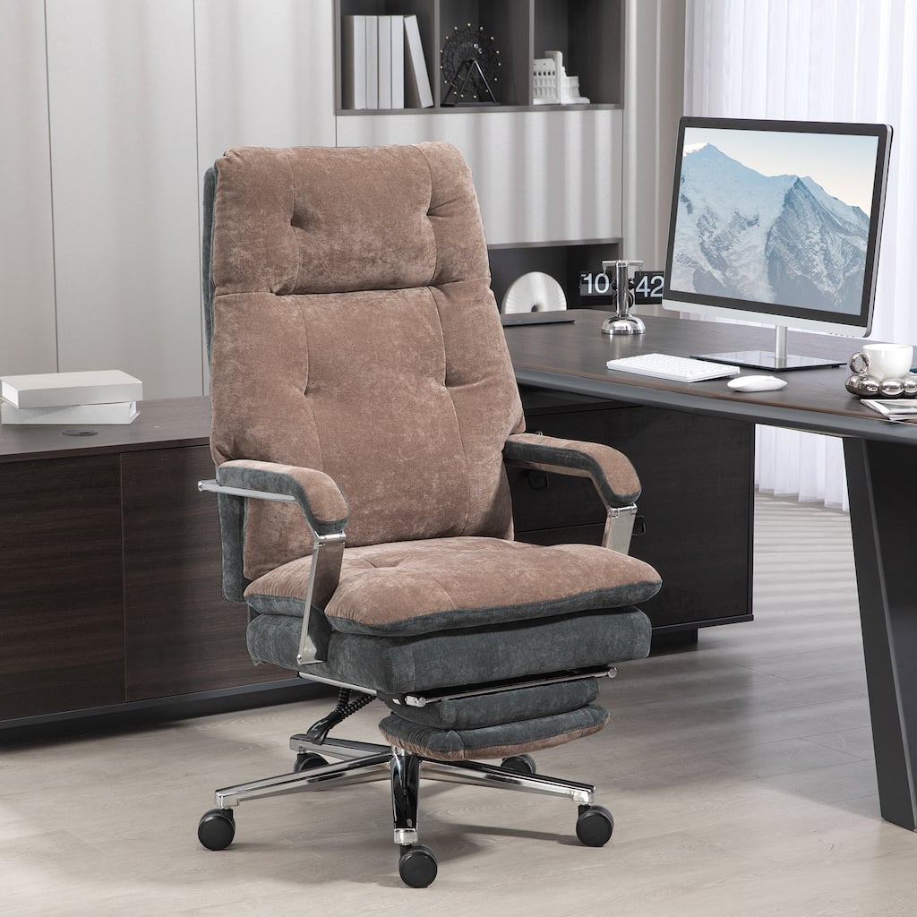 HOMCOM Big and Tall Office Chair 400 lbs with 2-Tier Padding, Executive Office Chair, High Back Reclining Computer Chair