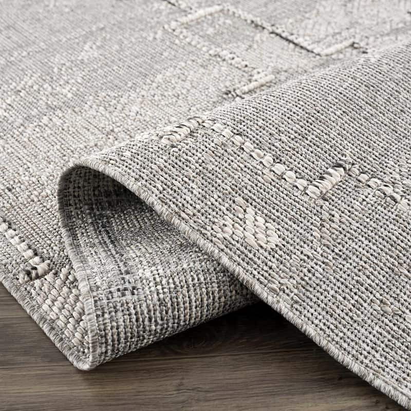 Hauteloom Butch Living Room, Bedroom Patio Outdoor Area Rug - Farmhouse - Taupe,Beige - 2' x 3'