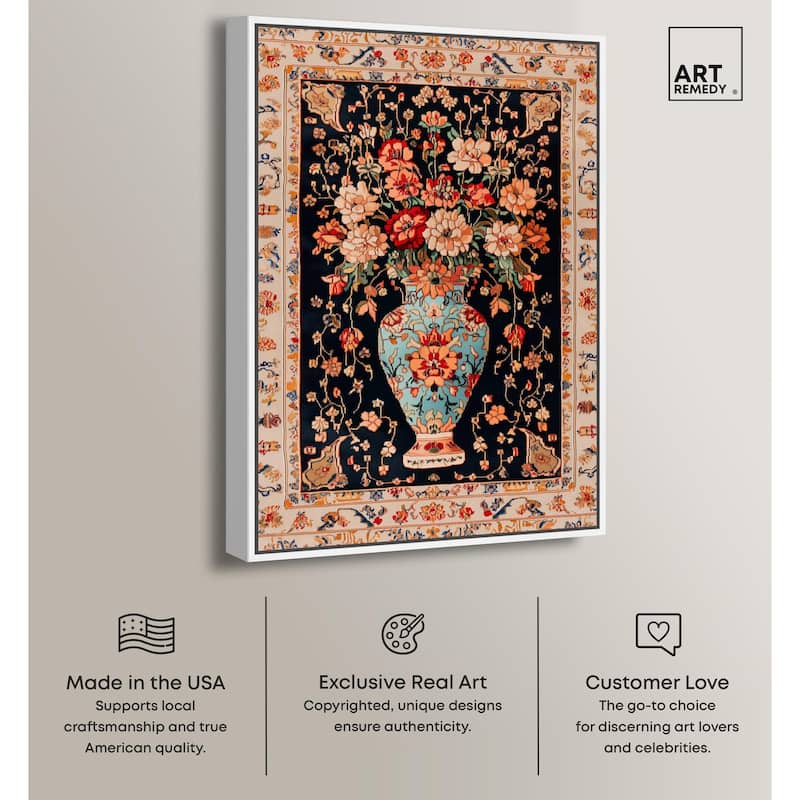 Persian Vase and Flowers II Canvas by Art Remedy