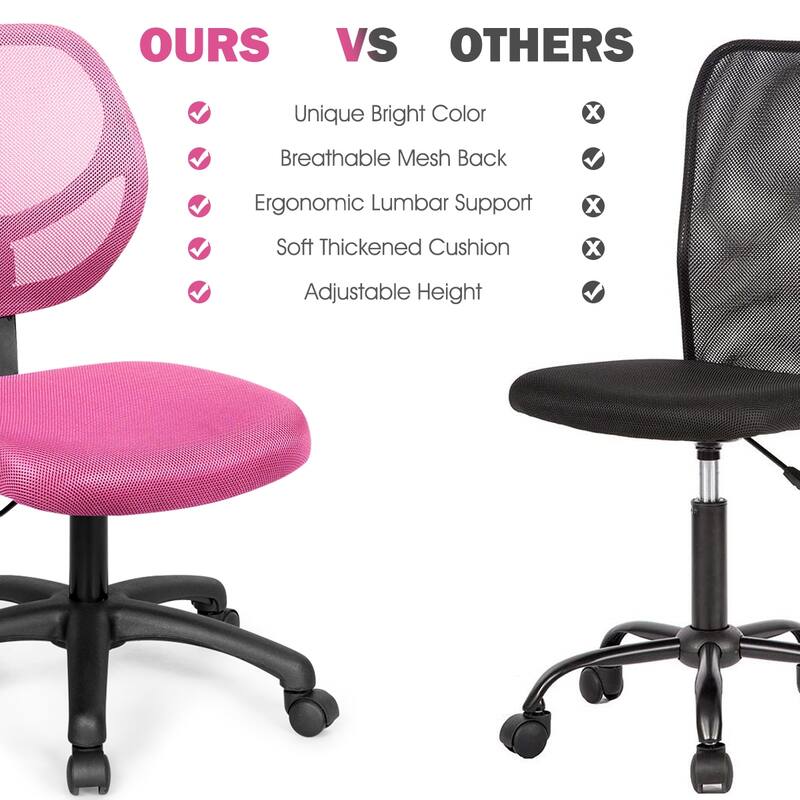 Costway Mesh Office Chair Low-Back Armless Computer Desk Chair