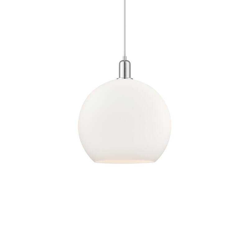Innovations Lighting 716-1P-18-14 Athens Pendant Athens 14" Wide - Polished Chrome / Matte White