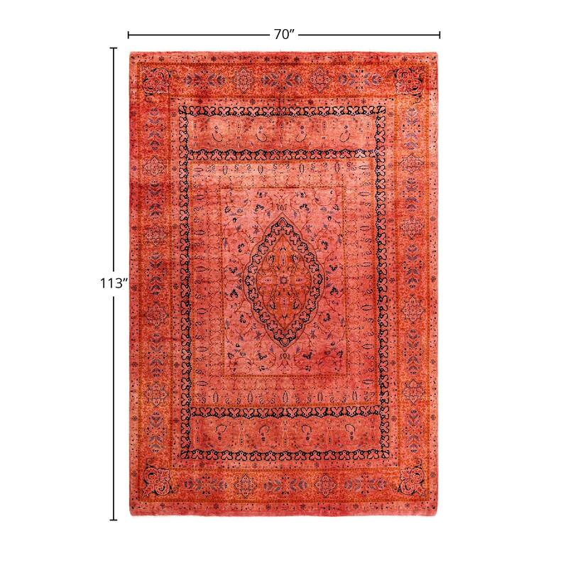 Contemporary Overdyed Wool Hand Knotted Area Rug - 5' 10" x 9' 5"