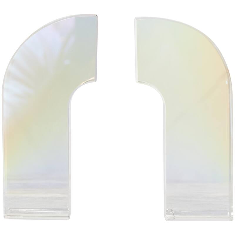 Crystal Geometric Arched Bookends - Set of 2 Clear - Roche River Decor