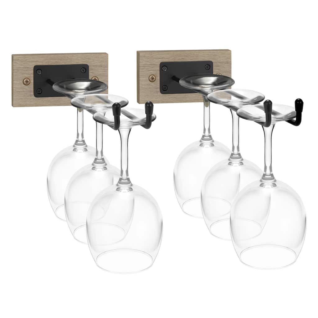 Glass Holder Stemware Rack Set (Set of 6) - 12" L x 4.75" W x 2.5"H